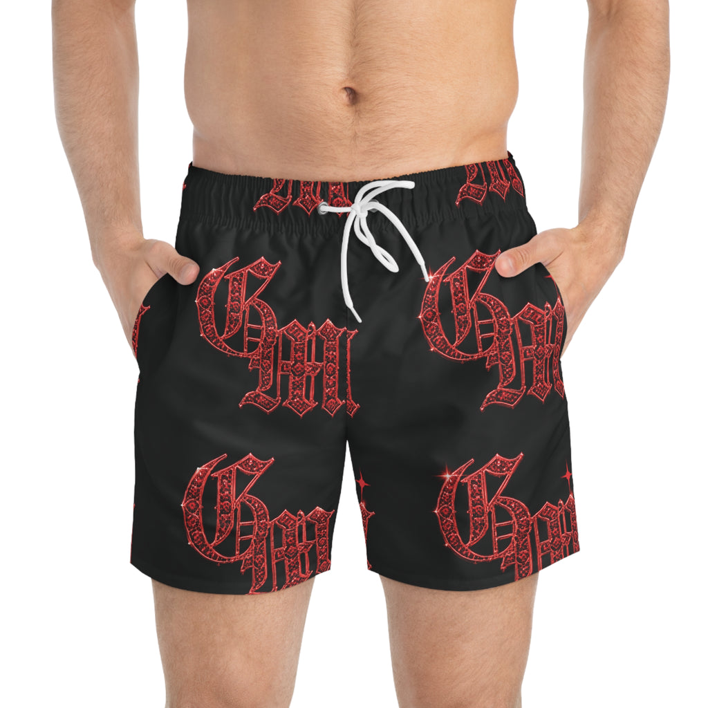 Gothic Red GM Pattern Swim Trunks