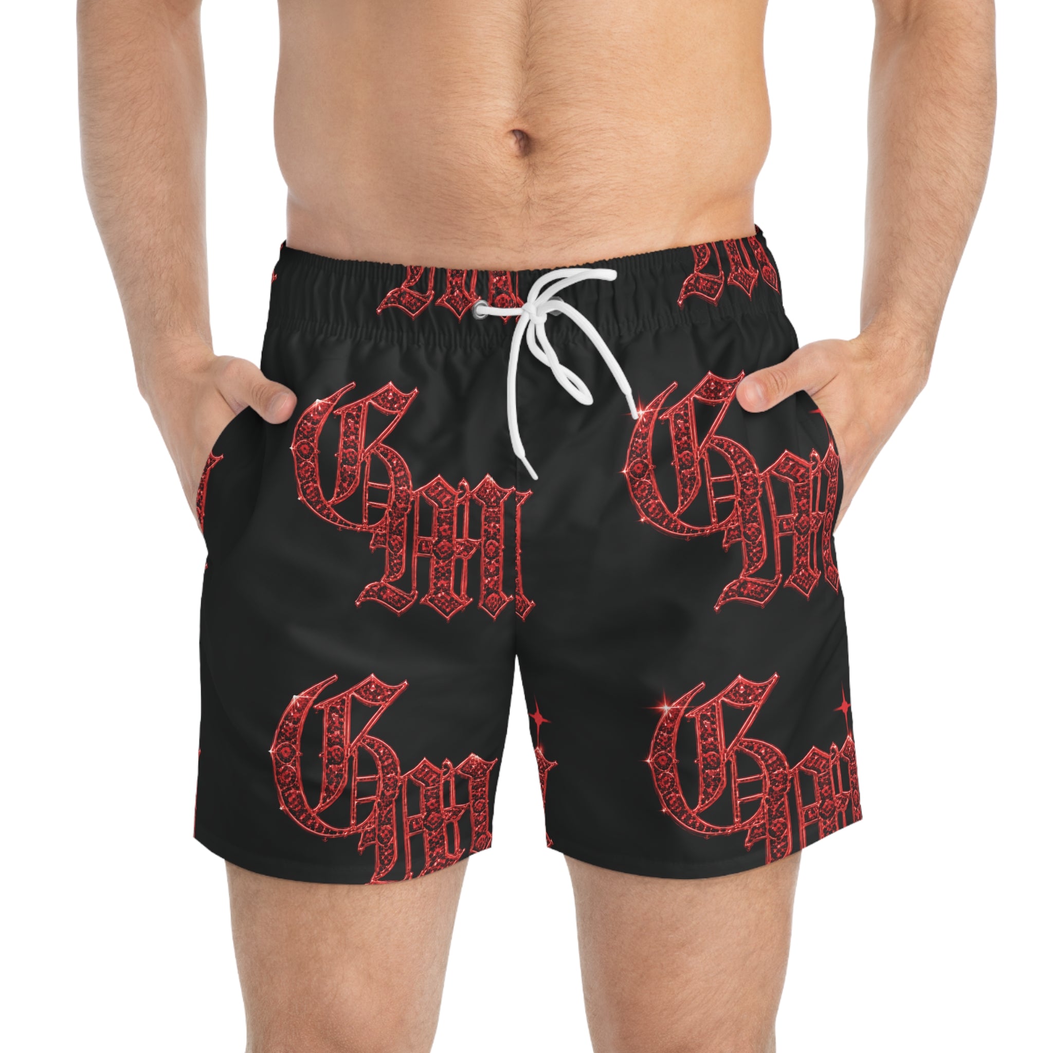 Gothic Red GM Pattern Swim Trunks