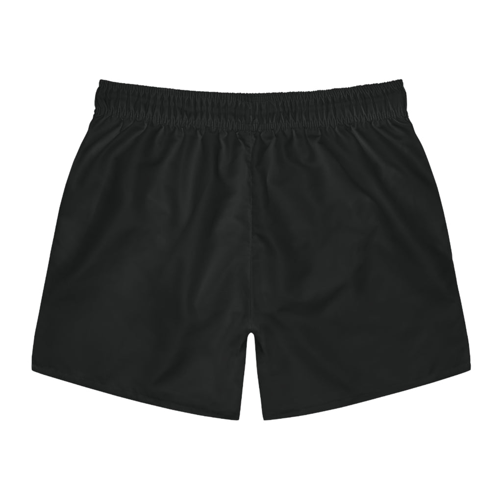 Black Swim Trunks with Red Gothic 'GM' Logo – Men's Beach Shorts