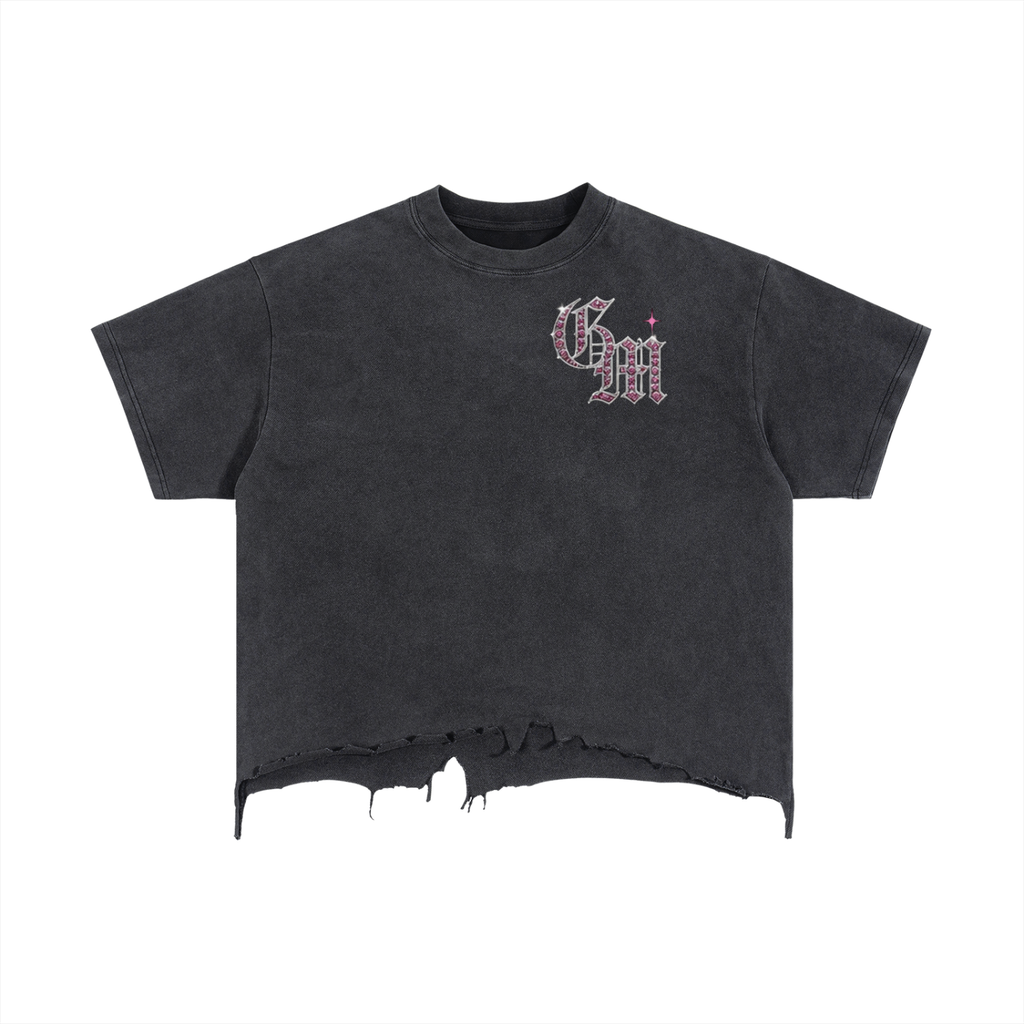 Vintage Wash Boxy Distressed Hem T-Shirt