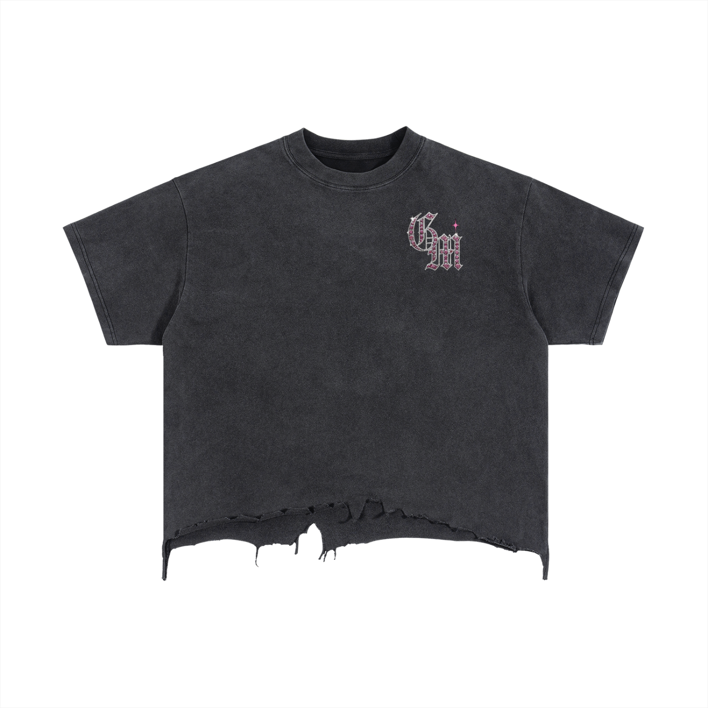 Vintage Wash Boxy Distressed Hem T-Shirt